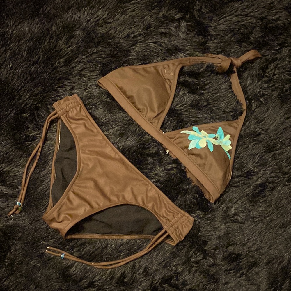 Brown string bikini